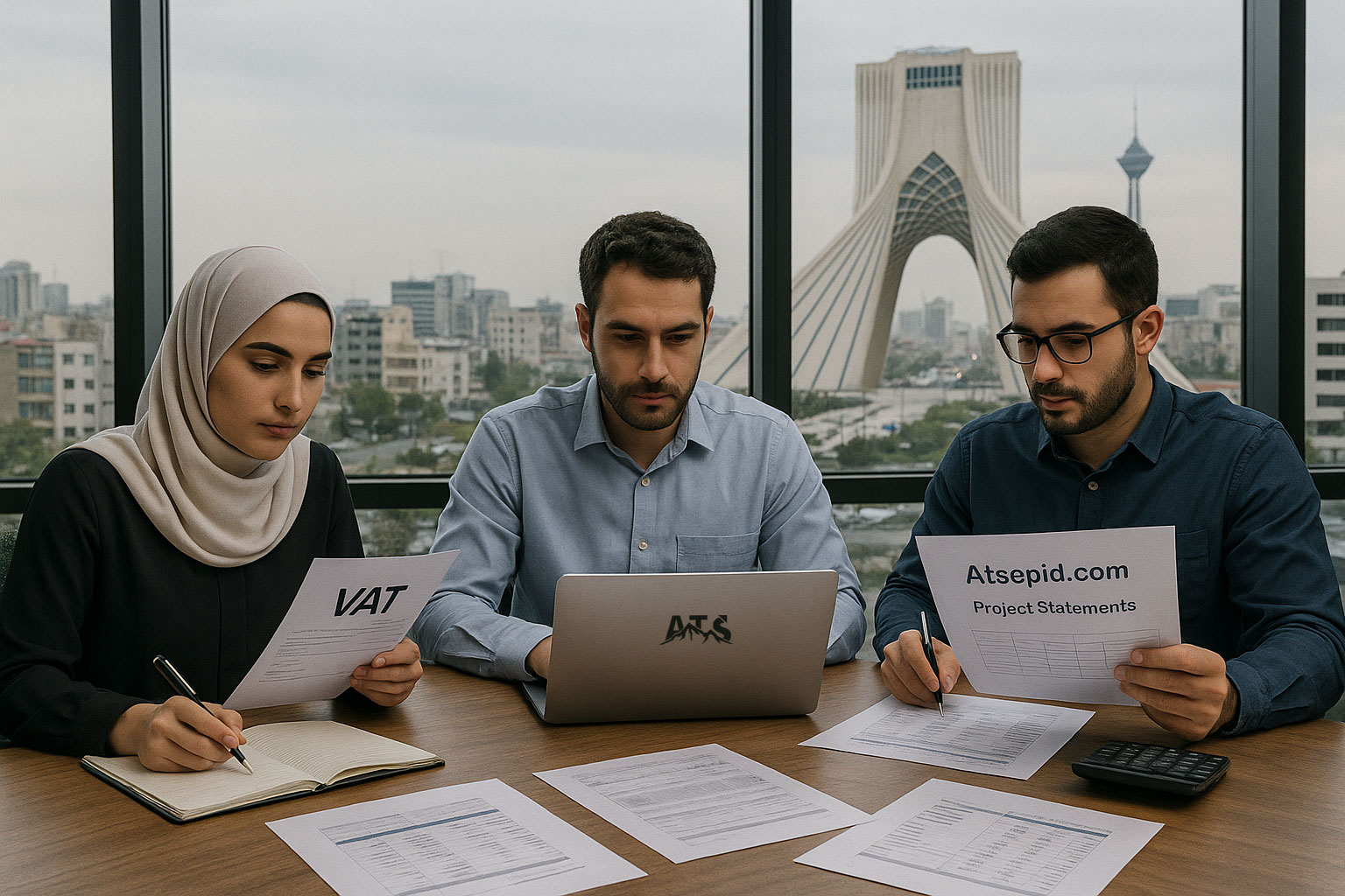 A group of people looking at papers AI-generated content may be incorrect.